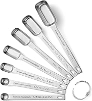 Hudson Essentials 7-Piece Stainless Steel Measuring Spoons Set - Fits Spice Jars, Stackable, Dishwasher Safe