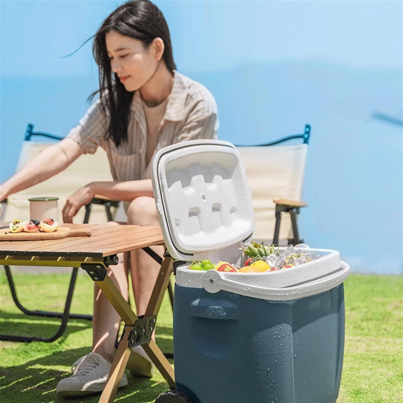 Eiskübel 8,2 l/17 l/26 l Eiskübel mit Griff, Eiskübel, Kunststoff-Kühlbox, Eis, Smoothies, Camping, Lebensmittel-Isolierbox, Zuhause, Kühlbox, Angeln, Meeresfrüchte, for Mitnehmen, Outdoor Hält eiskal