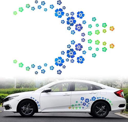 Miniatura 8 de 1 juego de calcomanías laterales autoadhesivas para carrocería de automóvil con estampado de arco iris, calcomanías laterales autoadhesivas para