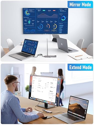 Miniatura 3 de Adaptador multipuerto USB C, adaptador USB C 10 en 1, Hub USB-C para MacBook Pro con HDMI 4K 60Hz, Gigabit Ethernet, entrega de energía de 100 W, 2