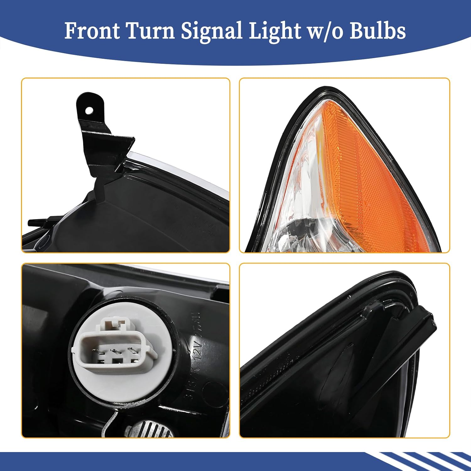 Pair Front Turn Signal Light Lamp Compatible with Toyota Sequoia 2005 2006 2007, Tundra 2006 Double Cab Replace 81510-0C030 81520-0C030 Left & Right Side Corner Lights (w/o Bulbs)
