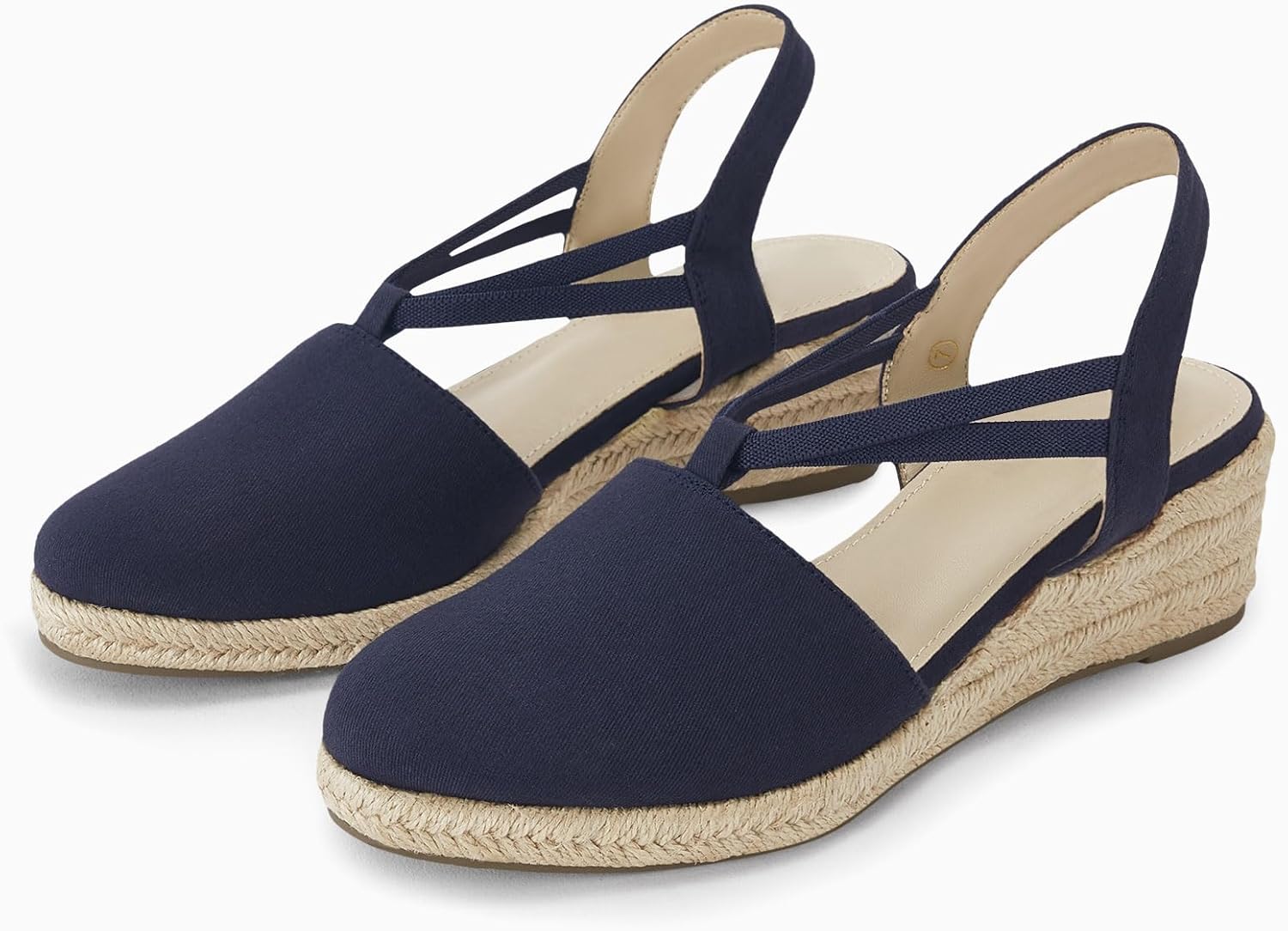 Coutgo Women's Platform Wedge Espadrille Sandals Slingback Slip on Closed Toe Strap Shoes - Image 4