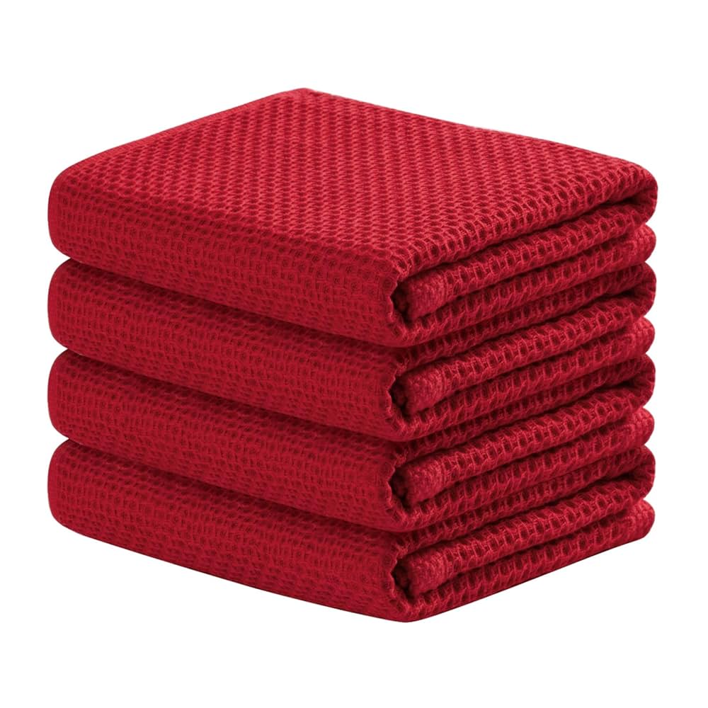 DULTON ダルトン WAFFLE INDIE TOWEL 4枚セット RED DULTON ONLINE SHOP | WAFFLE INDIE HAND TOWEL SET OF 3 RED