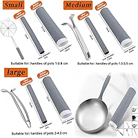 Vista 2 de 3 fundas de silicona para mango de olla resistentes al calor, funda de mango de hierro fundido, funda retráctil de silicona para mango de olla