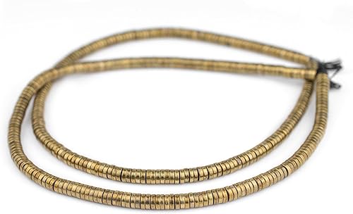 Miniatura 3 de TheBeadChest - Cuentas de disco de serpiente de latón de 0.236 pulgadas, hebra completa de espaciadores de metal de calidad para diseño de joyas de