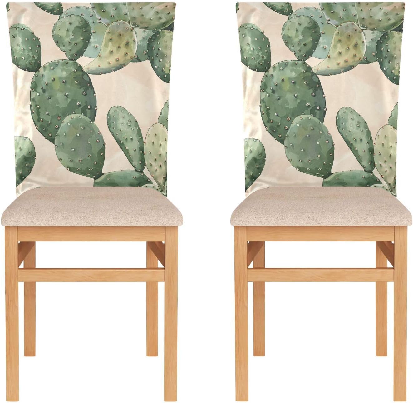 ALAZA Cactus Marble Chair Back Cover Set of 6, Washable Reusable Removable Chair Slipcovers Decorative Chair Cover for Home Kitchen Wedding Party