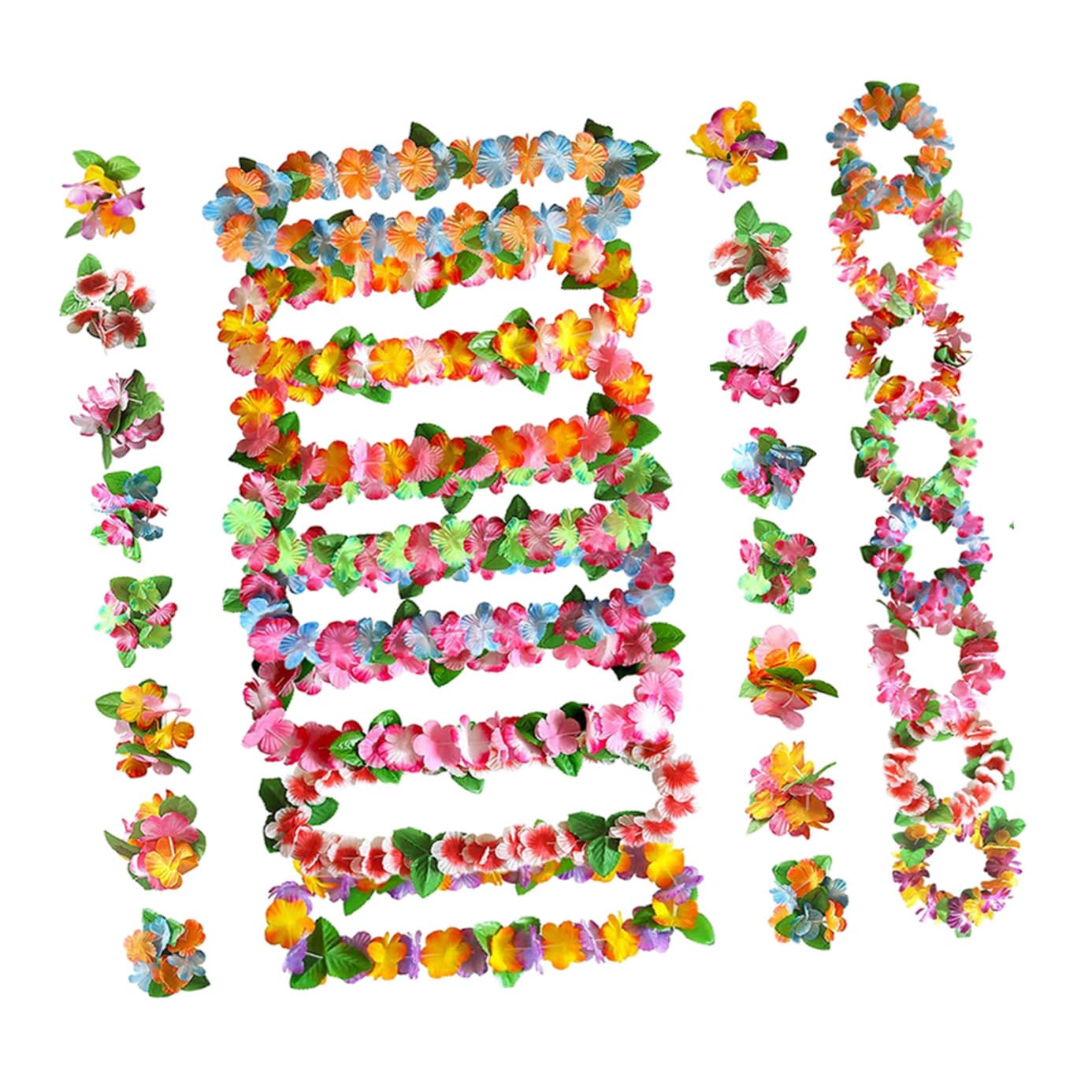 Collar de Guirnalda Hawaiana 32 Piezas de Tela para Niños