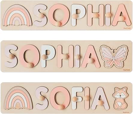 Personalized Name Puzzle Montessori Toys Nursery Decor Customized...
