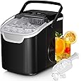 FZF Ice Maker Machine Countertop, 3 in 1 Portable Ice Maker with Hot/Cold Water Dispenser, 12 Cubes in 7 Mins Stainless Steel Nugget Ice Maker, 44Lbs in 24H Ice Cube Maker for Home Bar/Camping/RV