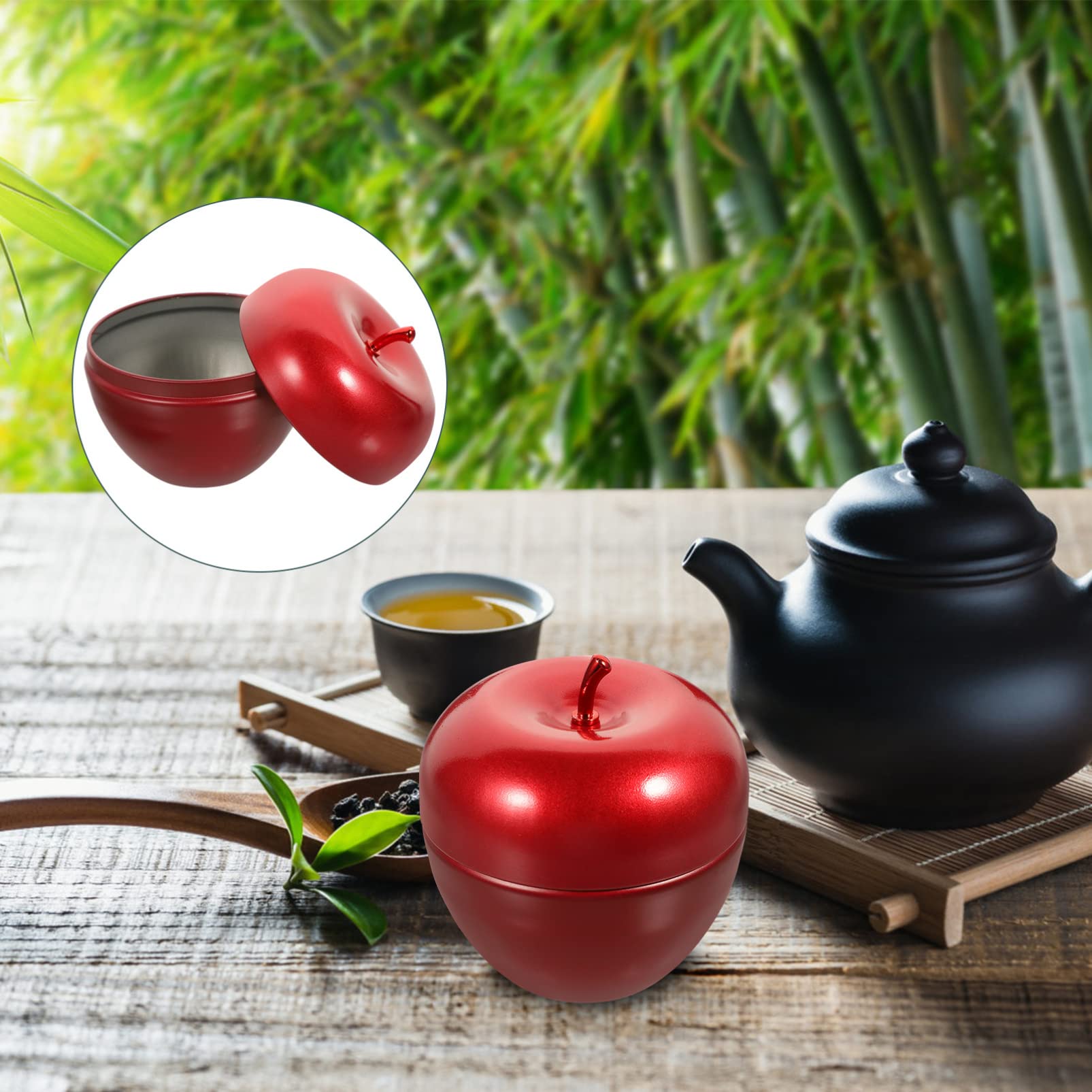 Amazon｜DECORNIJIA 10個 りんご型 収納 タンク ブリキ りんご