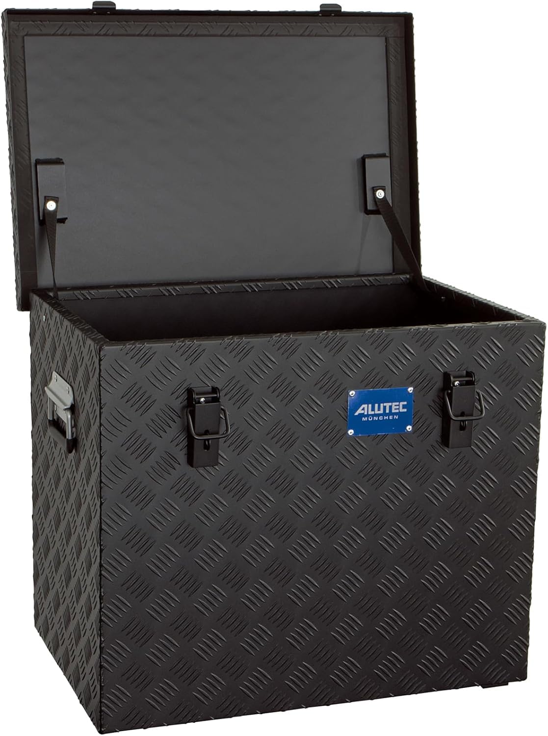 ALUTEC Aluminiowa skrzynka Extreme 120 (kolor czarny, pojemność 120 l, wymiary wewnętrzne (dł. x szer. x wys.) 600 x 400 x 500 mm/wymiary zewnętrzne (dł. x szer. x wys.) 622 x 425 x 520 mm, pudełko do