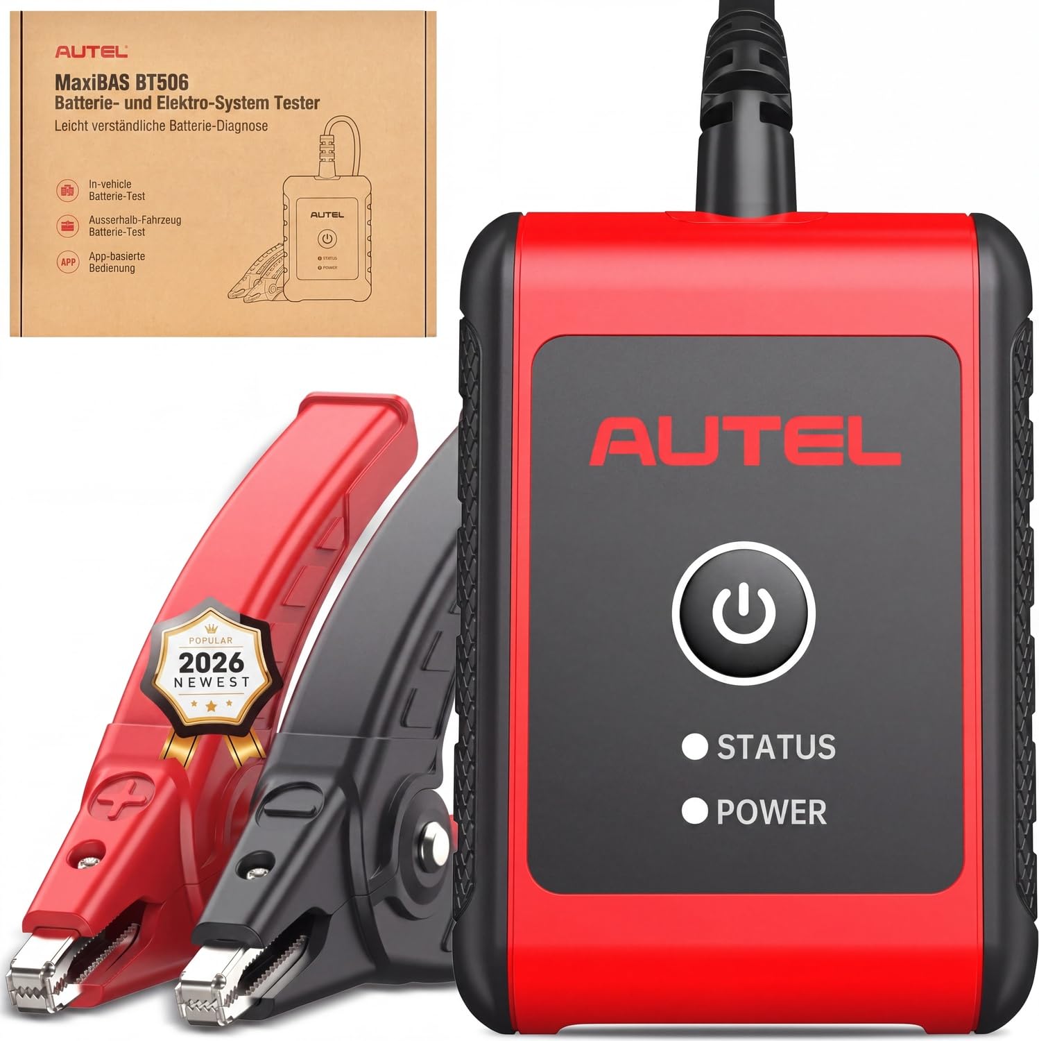 Autel 2026 MaxiBAS BT506 Battery Tester, 100-2000 CCA Car Battery Analyzer