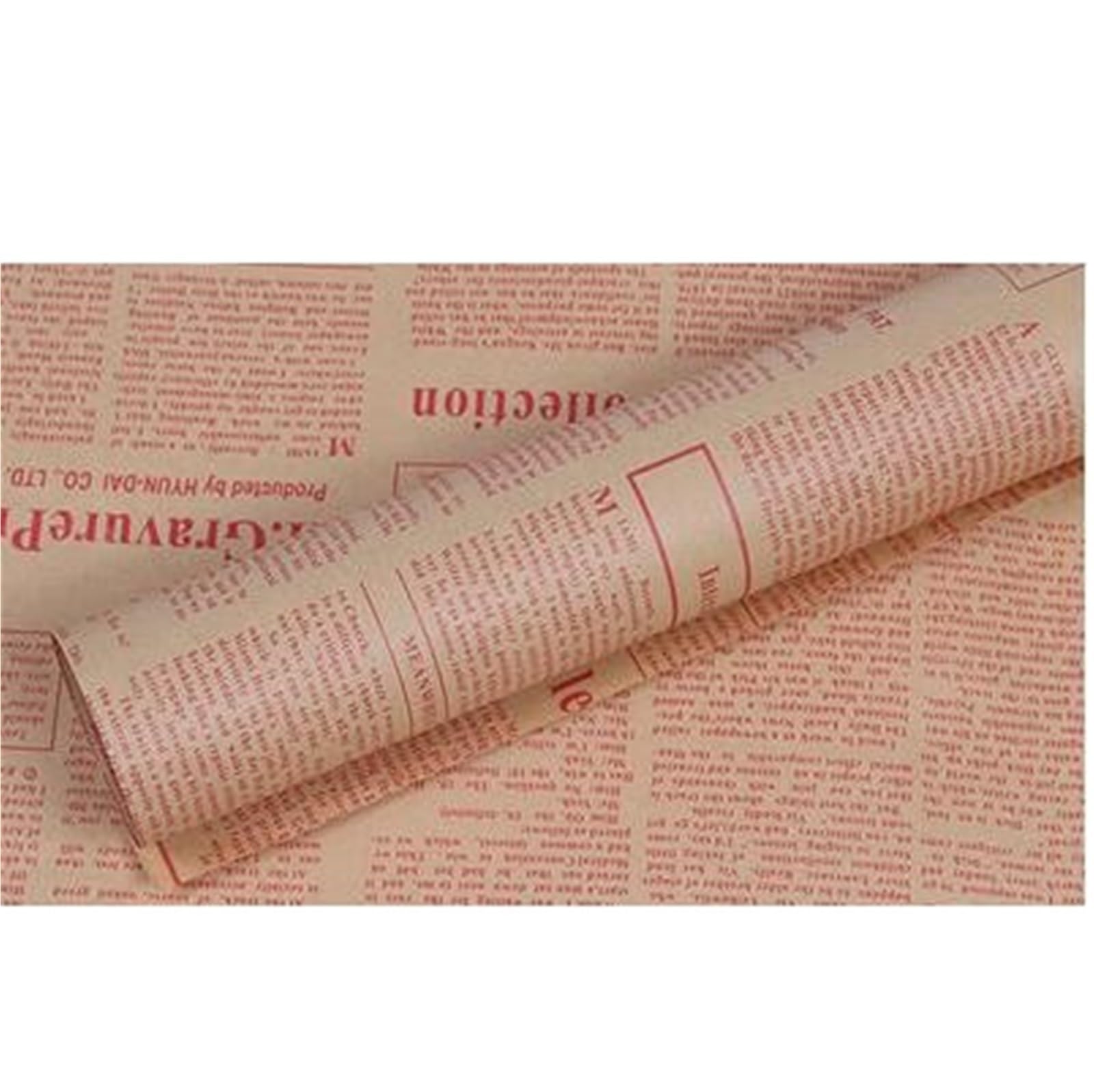 Papel De Regalo Vintage Kraft Retro English Newspaper Double sided Flowers Wrapping Paper DIY Artware Package Book Cover Wrap Packing 52x75(J)