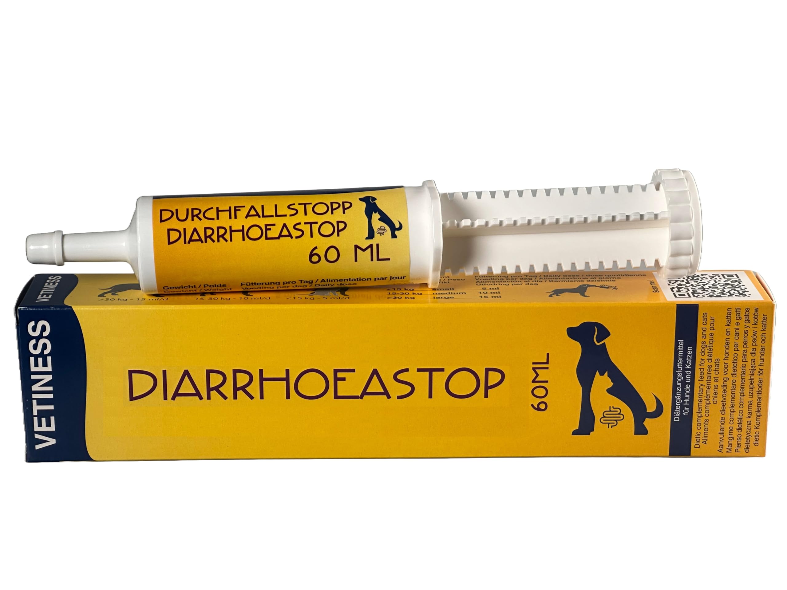 Pâte Anti diarrhée Chien 60 ML | Probiotique Chien pour diarrhée aigüe - Smectite & Charbon Actif Chien- Santé intestinale