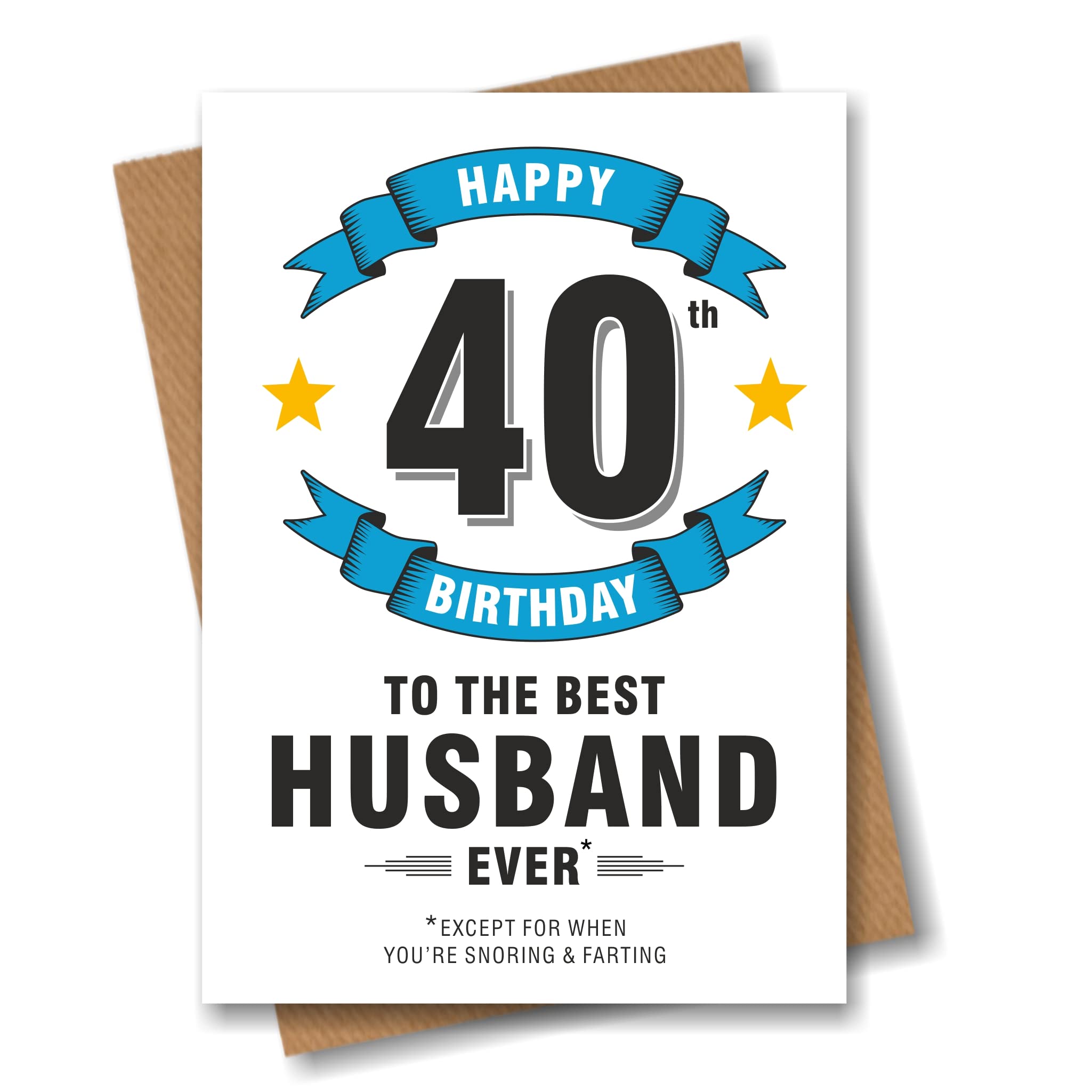 Gadgeo Husband 40th Birthday Card - Best Husband Ever Execept for When You're Snoring - 40