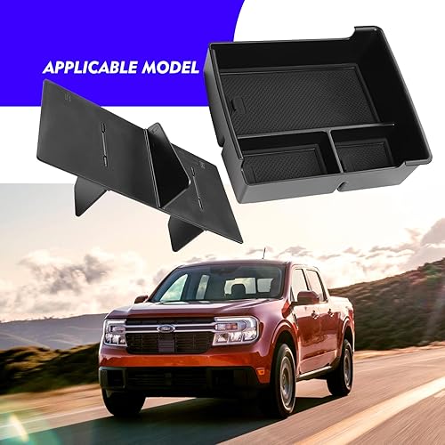 Miniatura 8 de Bandeja organizadora de consola central Maverick 2024 2023 para Ford Maverick 2022 2023 2024 Bandeja de consola central reposabrazos caja de