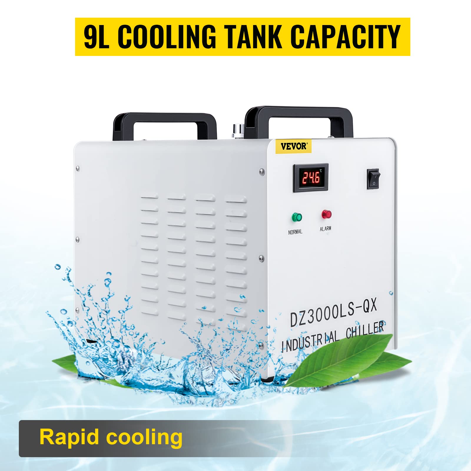 VEVOR Refrigeratore di Acqua Industriale del Refrigeratore di Acqua DZ3000LS-QX 9L Acqua Raffreddamento Refrigeratore Industriale Modello per CNC Laser Engraver