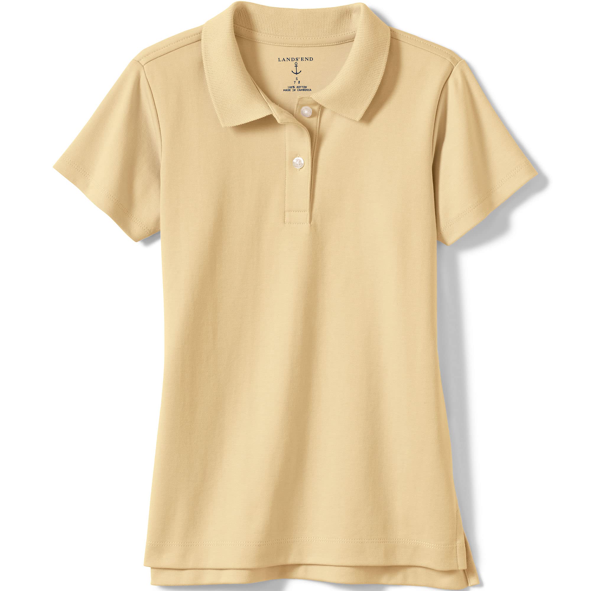 Lands' End School Uniform Girls Short Sleeve Feminine Fit Interlock Polo Shirt
