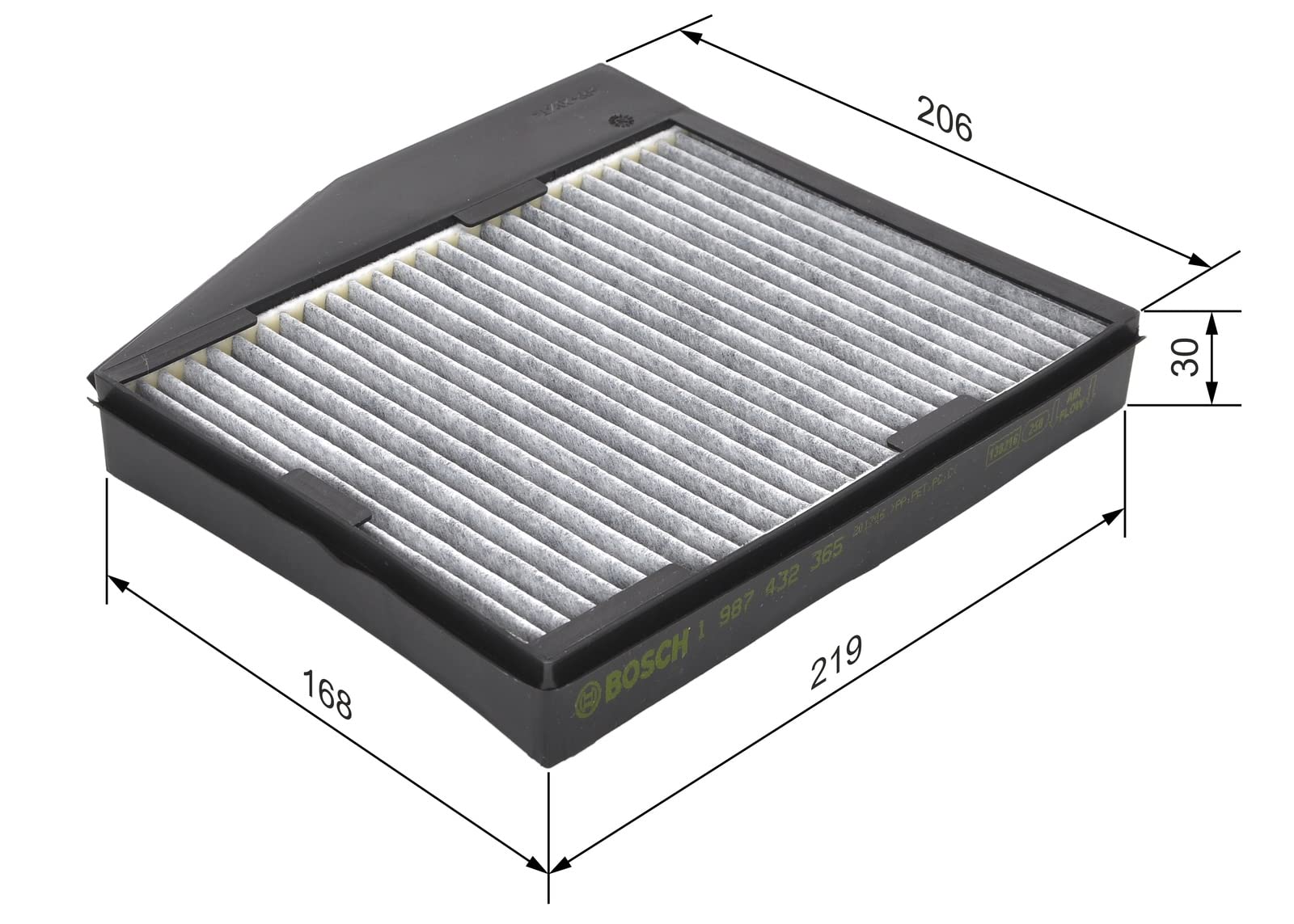 Bosch R2393 Filtre D'Habitacle Anti-Odeurs Charbon Actif - Filtre Pollen Et Poussière