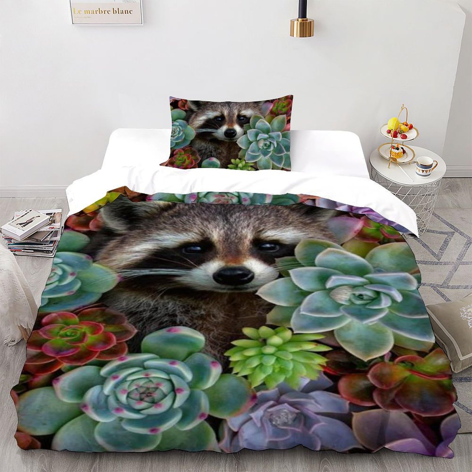Housse de couette single raton laveur 135x200 microfile