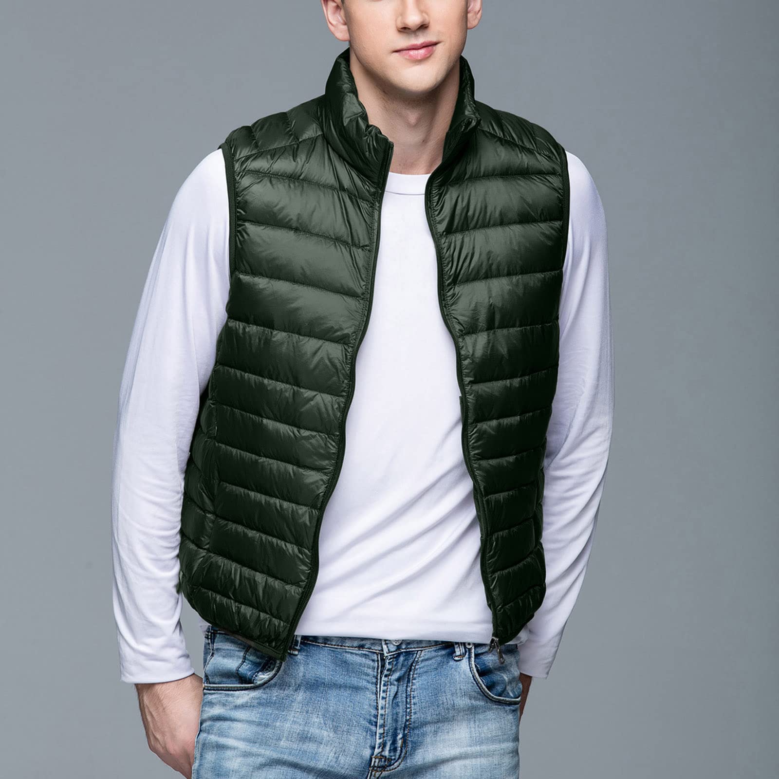 Generisch Chalecos para hombre para exteriores, chaleco acolchado de