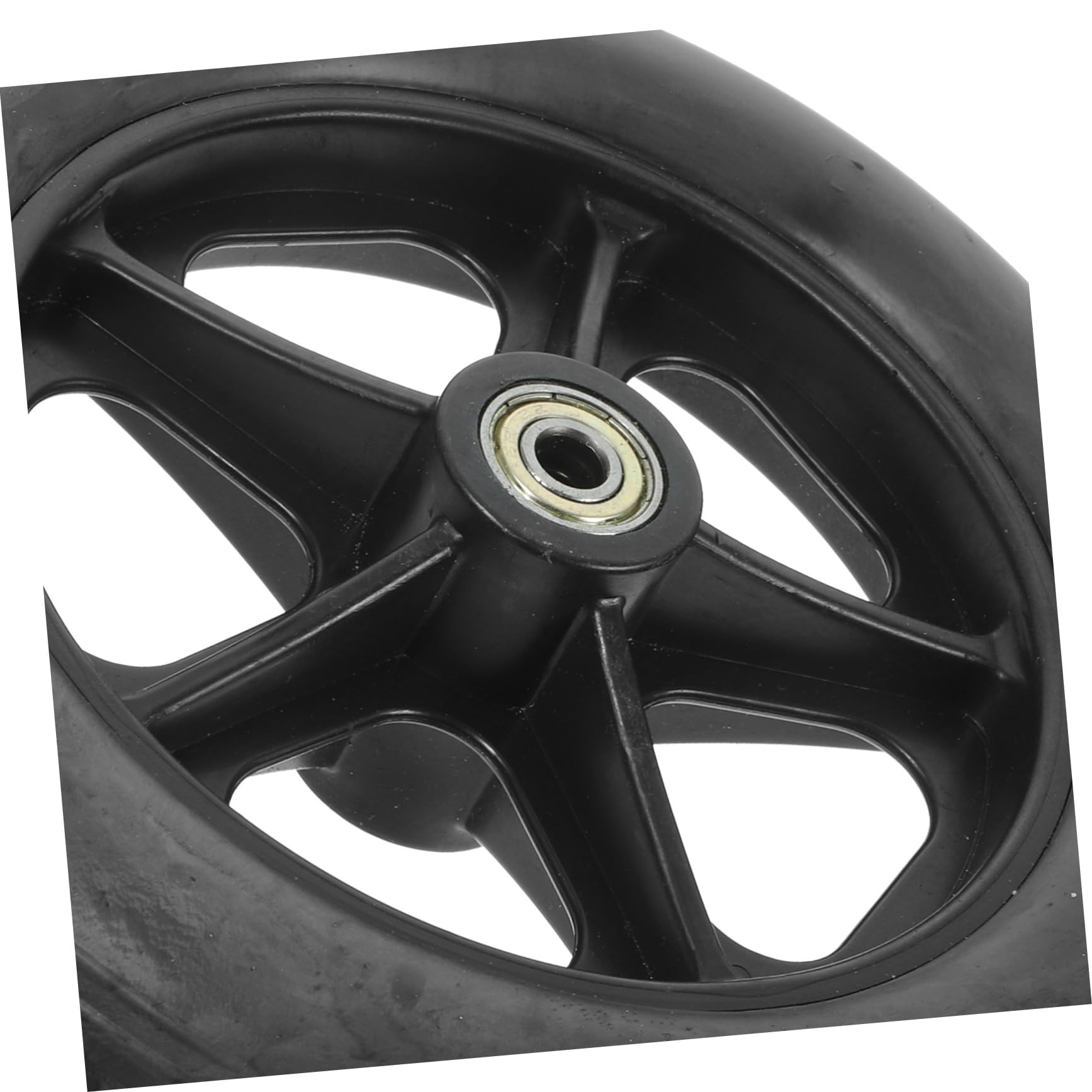 Ruedas Delanteras para Silla de Ruedas 2 Piezas, Goma E Hierro | Diseño Macizo de 8 Pulgadas, Color Negro, Incluye Eje, Montaje Sencillo y Rodaje Estable