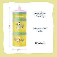 Vista 8 de Whiskware Disney Princess and the Frog, Stackable Snack Containers for Kids, 3 Stackable Snack Cups for School or Travel, Formula and Cupholder Tiana