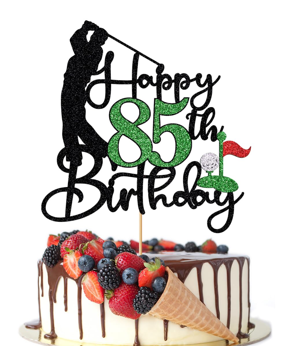 Crseniny Golf Happy 85th Birthday Cake Topper, Golfer/Sports Themed Birthday or Retirement Cake Decorations,Golf Eighty-five 85 Years Old Ball Player 1941 Sport Themed Bday Party Supplies