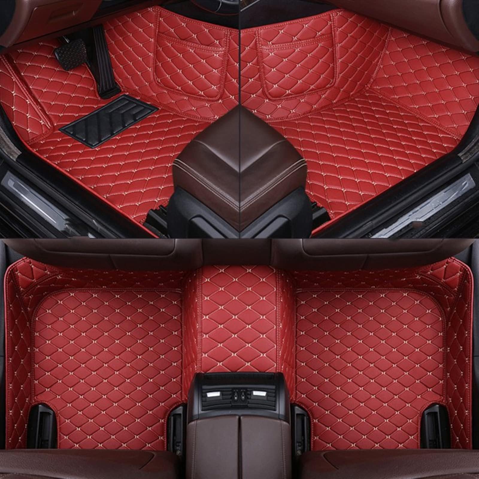 Car Floor Mats For BMW X5 E53 1999 2000 2001 2002 2003 2004 2005 2006 Custom Car Floor Mat Phone Pocket Car Interior Details Car Mats Carpets (Color : Red)