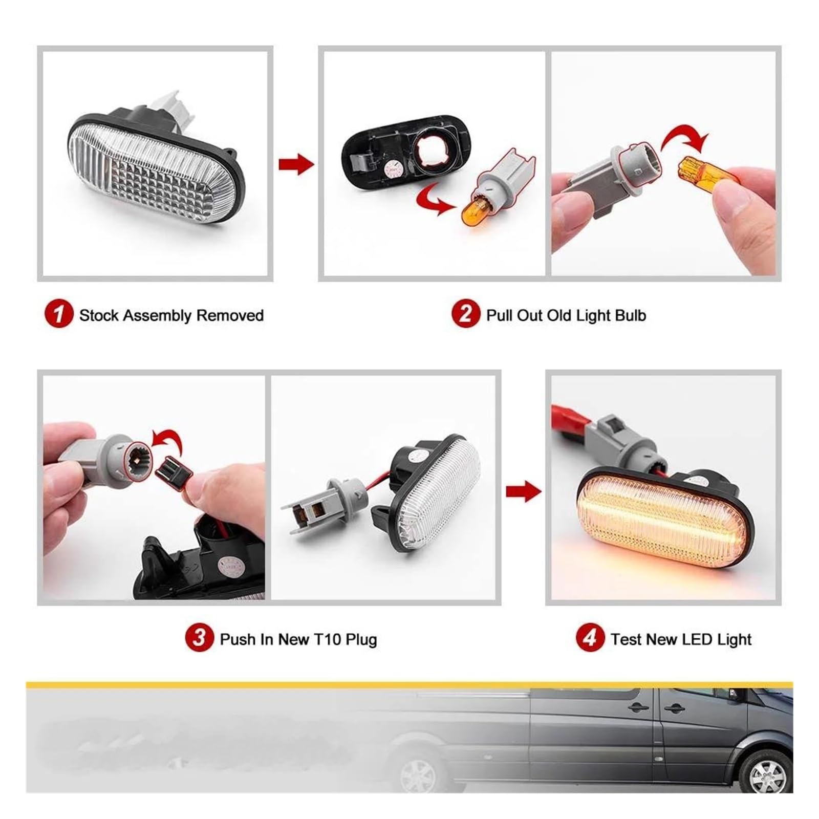 Genérico Intermitente Para VW para Crafter 2E 2F 2006-2016 lámpara LED liquidación Canbus luz posición marcadores laterales señales giro Luces Giro Indicadoras