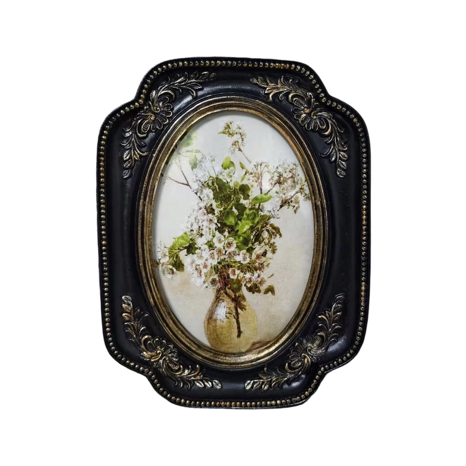 Antique Ornate Oval Photo Frame for Tabletop Wall Display, Retro Picture Frame, Decorative Photo Frames Home Decors Antique Ornate Home Gallery Decors