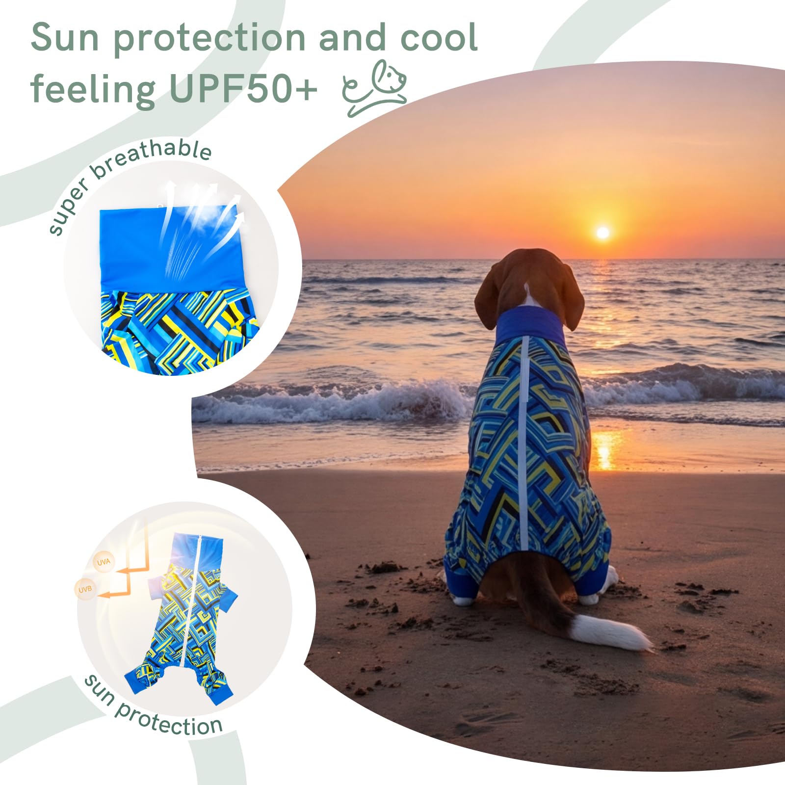 Camicia estiva per cani con protezione solare UV, camicia rinfrescante per cani, ad asciugatura rapida, leggera, per animali domestici, abbigliamento per cani UPF 50, abbigliamento traspirante per