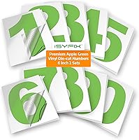 Vista 85 de iSYFIX Calcomanías de Números de Vinilo Verde Manzana – 1.5 Pulgadas Autoadhesivas (2 Juegos) – Calcomanía Premium Troquelada y Pre-espaciada