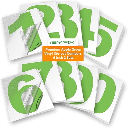 Vista 88 de iSYFIX - 2 juegos de calcomanías de números de 4 pulgadas, calcomanías de vinilo de alta calidad troqueladas y precortadas para buzón, ventanas, Oro