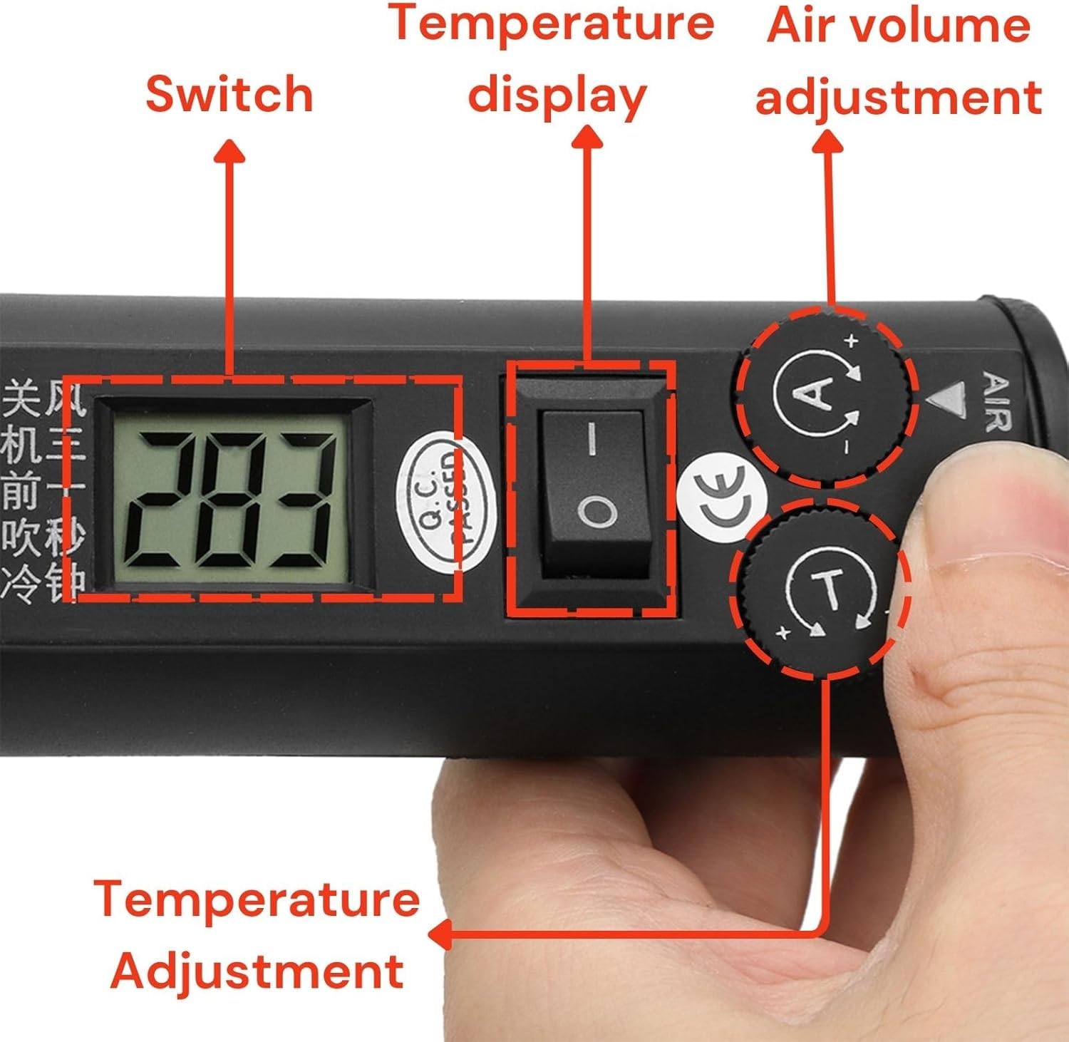 Pistolet à Air Chaud, 220V 450W Décapeur Thermique Électronique, Station de Soudage à Air Chaud avec LCD, 4 Buses, 1 Support, Réglable Chaleur Pistolet à Air Chaud Dessouder Station Soudage IC SMD BGA