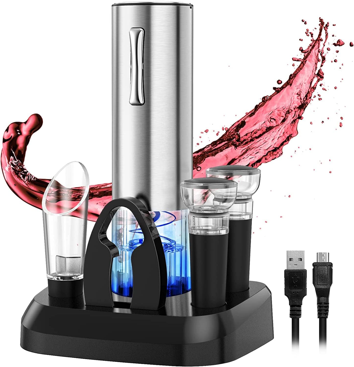 Secura Stainless Steel Electric Wine Opener Corkscrew Bottle Opener