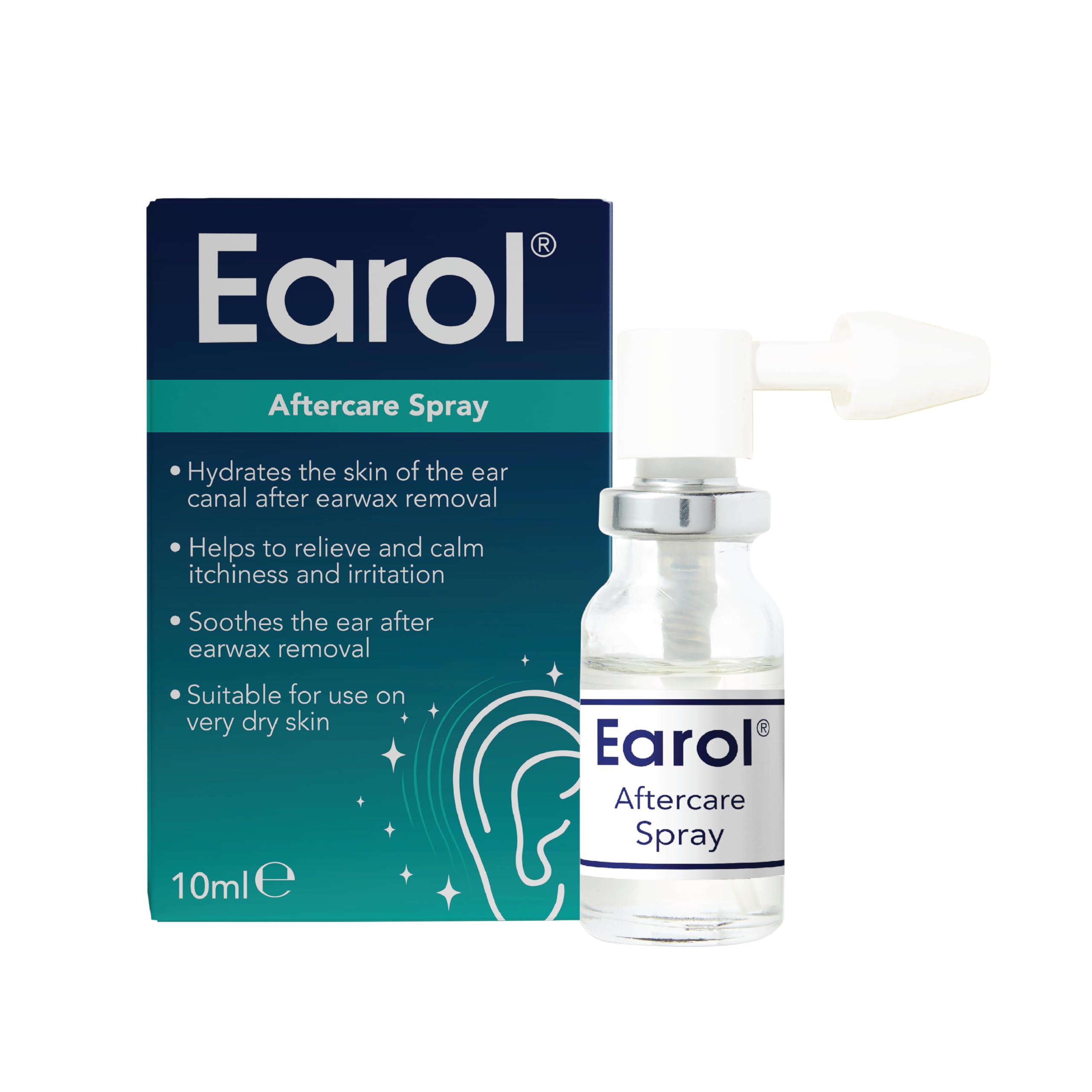 Earol Aftercare Ear Spray, Soothes and Hydrates The Ear After Ear Wax Removal, Prevents Itchiness and Irritation, 1 Pack of 10ml Metered Dose Spray