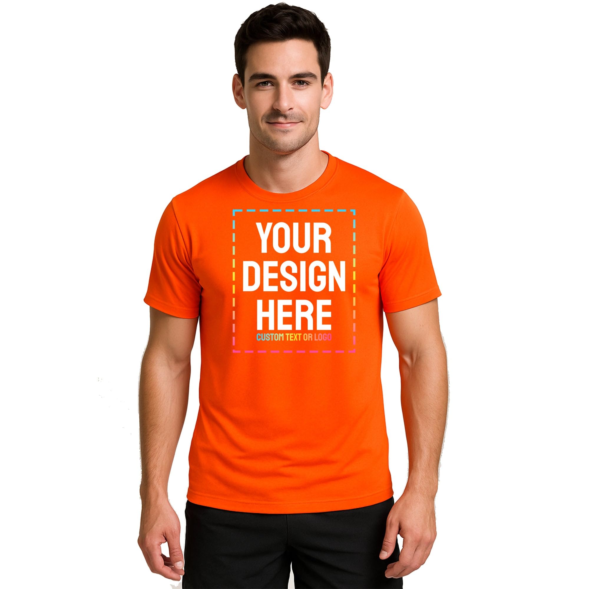 Custom Dry Fit T-Shirts – Moisture-Wicking Short Sleeve Performance Shirt for Men Women Gym Running Workout Sports