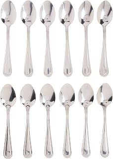 Winco 12-Piece Dots Teaspoon Set, 18-0 Stainless Steel,Silver