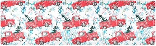 Christmas Tree Truck Non Slip Trivets for Hot Dishes, Heat Resistant Mat and Outdoor Table Runner Waterproof for Hot Plate 39.40''X 11.80'', Extra