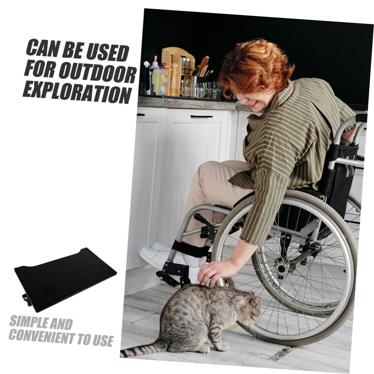Table à Manger pour Fauteuil Roulant Pliable Abs Noir 2 Pièces