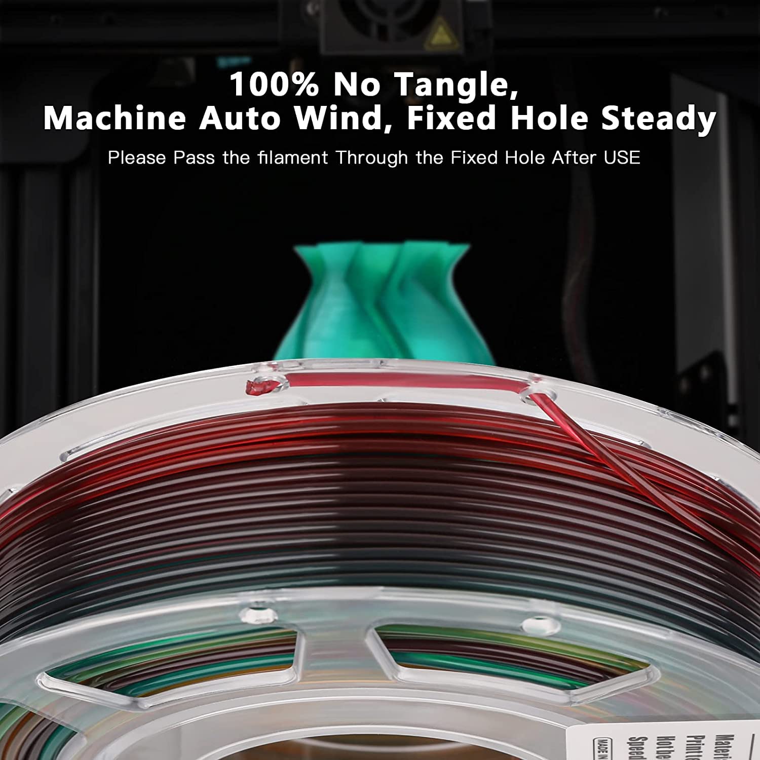 AMOLEN 3D Printer Filament Bundle, PLA Filament 1.75mm Transparent Multicolor, with Light Transmission Feature,Blue Purple,Yellow Green Purple,Blue Brown,Orange Grey,200g x 4 Spools