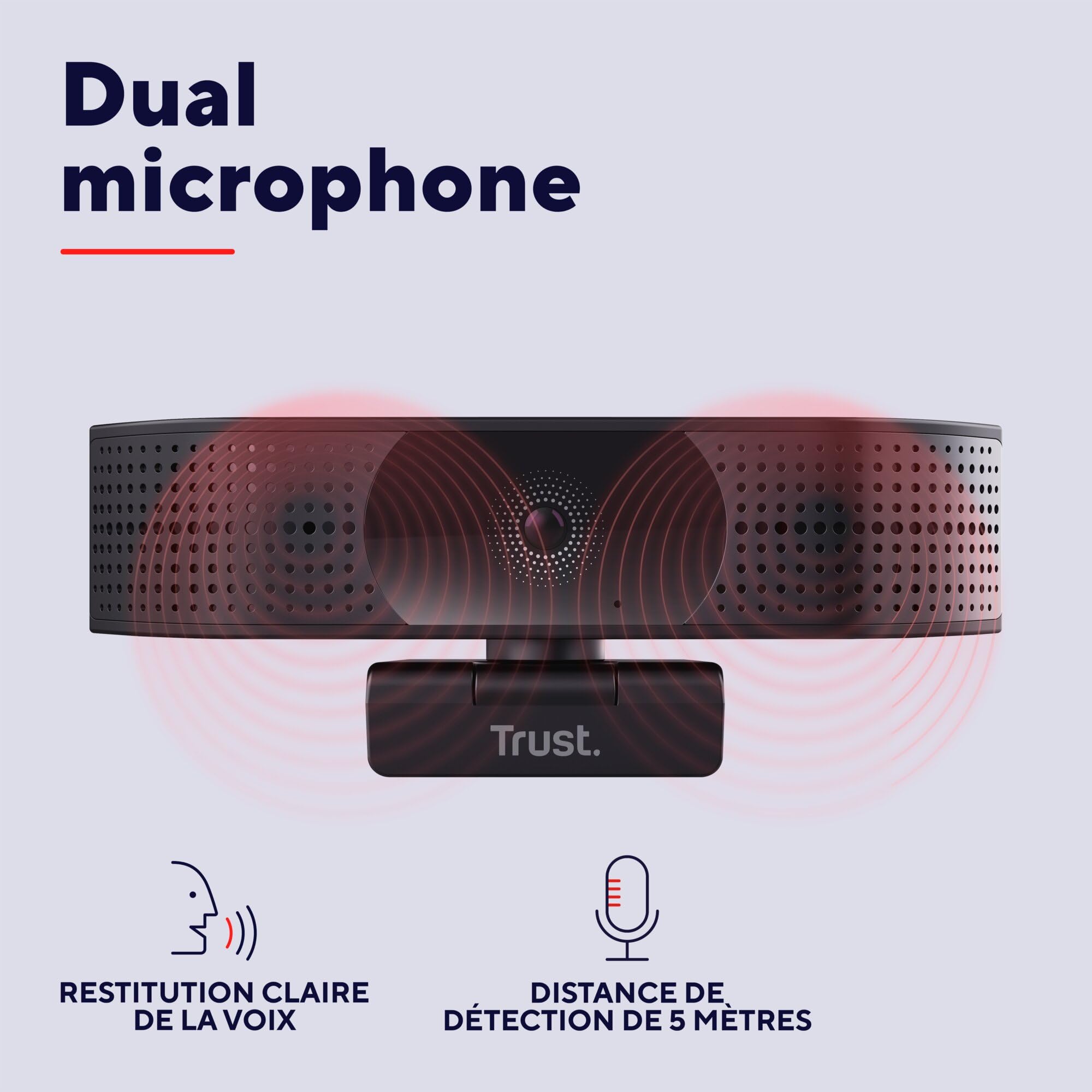 Trust Teza 4K Ultra HD Webcam 3840x2160, Autofocus, Noir | 2 Microphones Intégrés, 30 FPS, USB Plug & Play, Web Caméra pour Teams Zoom PC Laptop Mac Macbook