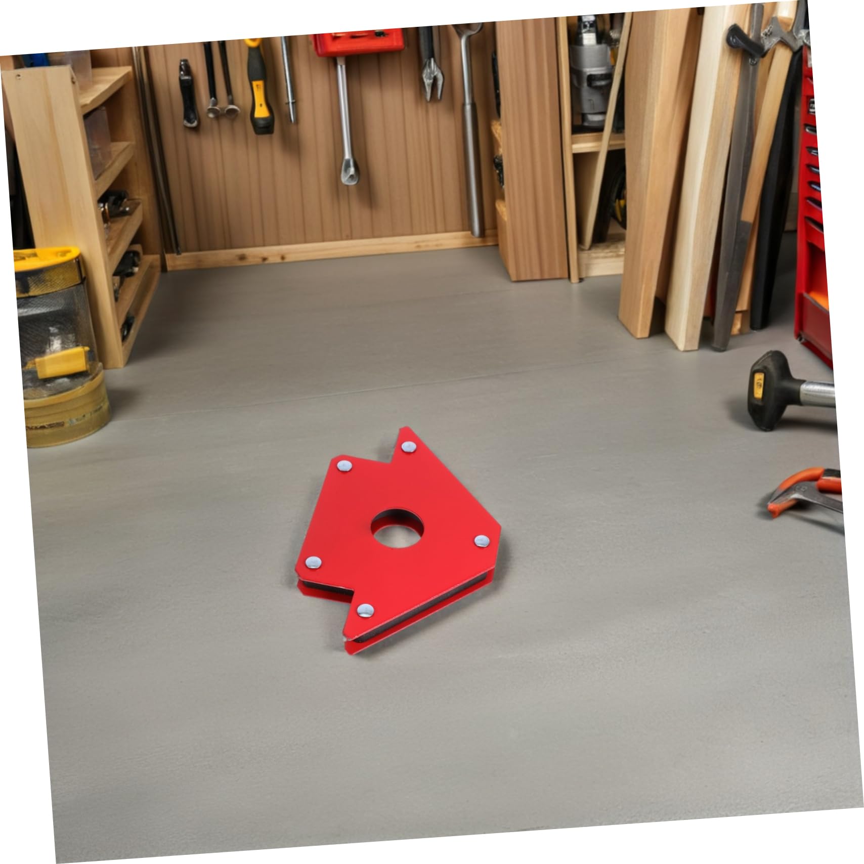 Abrazaderas Magnéticas para Soldadura 90° 2 Piezas Rojo Metal | Capacidad 22kg, Uso en Taller y Operaciones In Situ, Formato Portátil Rendimiento Estable