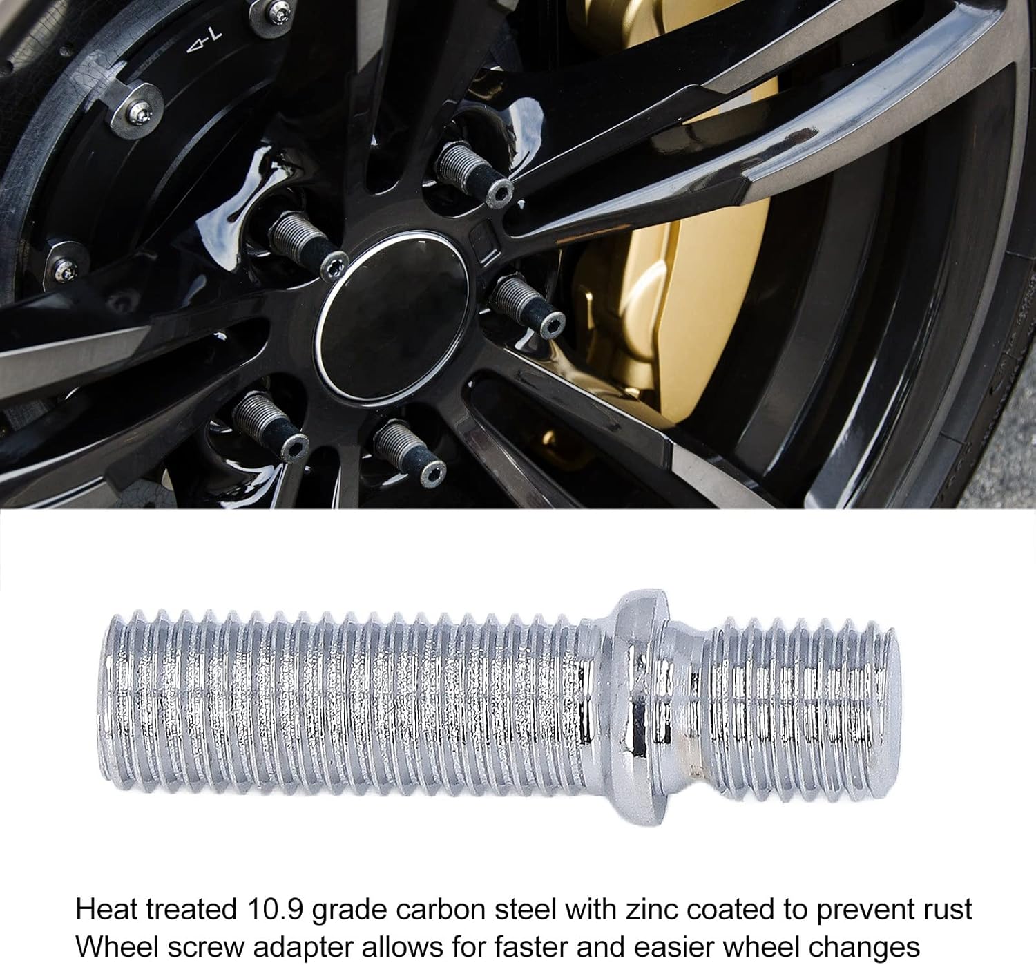 Wheel Stud Conversion, 20pcs Wheel Conversion Stud 50mm Length 33mm Shank Wheel Screw Adapter Cars Wheel Stud Conversion Bolts(M12x1.25 to M12x1.5)