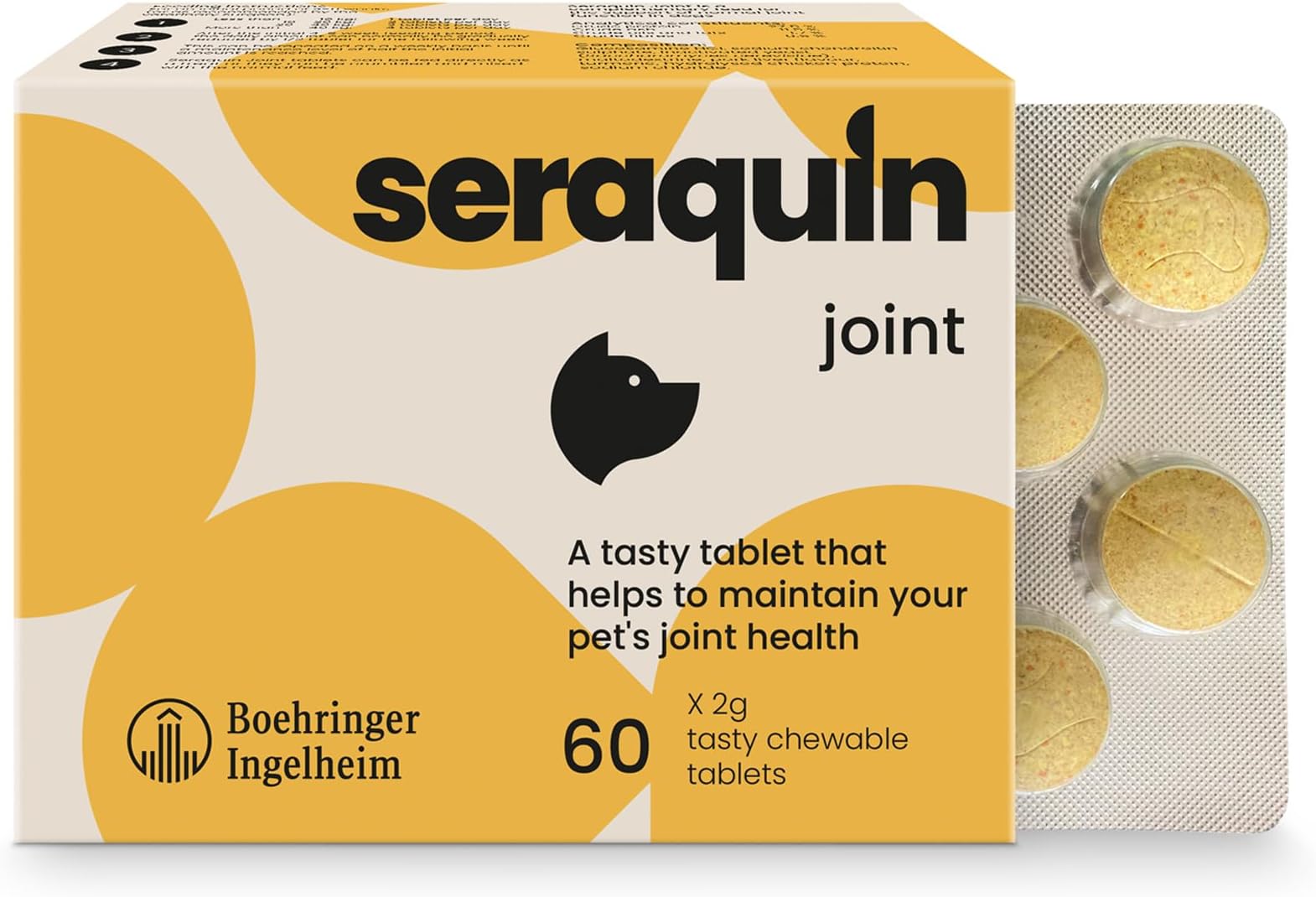 Joint | 60 x 2 g chewable tablets | Maintains healthy joints | Supports mobility | Glucosamine, chondroitin and turmeric | For dogs
