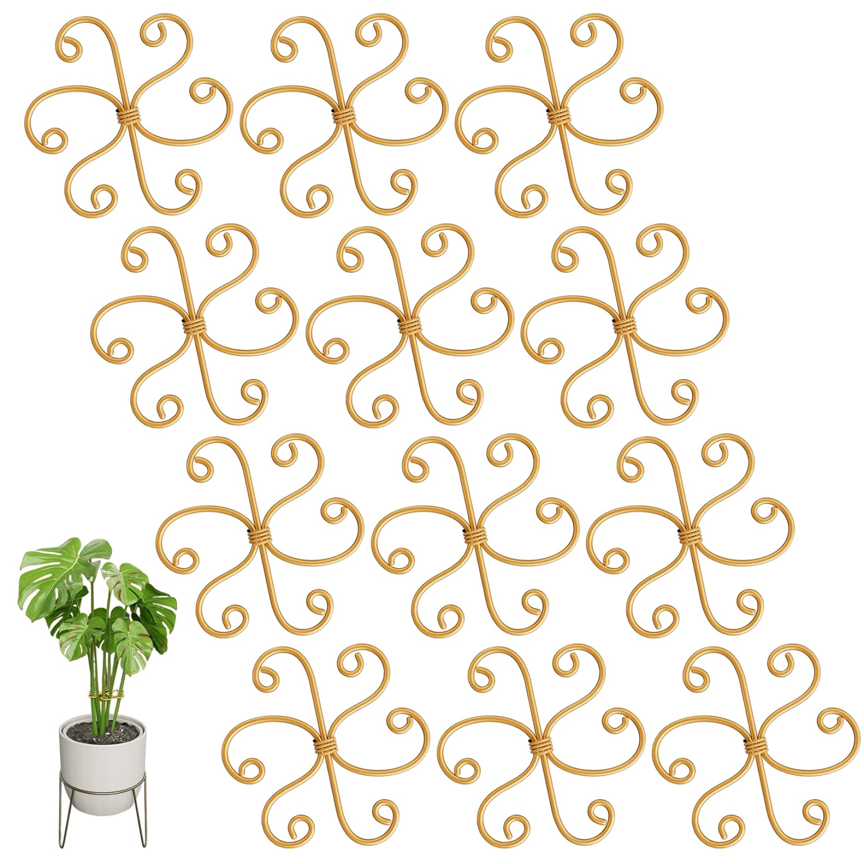 Stabilisateurs pour plantes d'intérieur : lot de 12 tuteurs métalliques de 10 cm