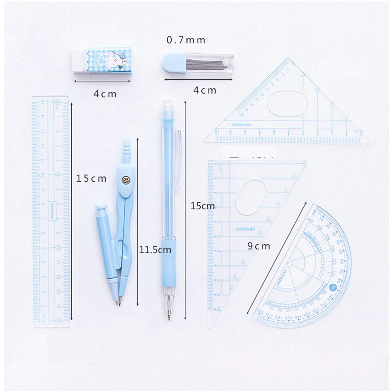 Liudan Zirkel Compass/Mathe Set für Studenten mit bruchsicherem Aufbewahrungsbox, Geometrie-Set für Schule, Büro-Briefpapier-Set (4 Boxen) Schulzirkel