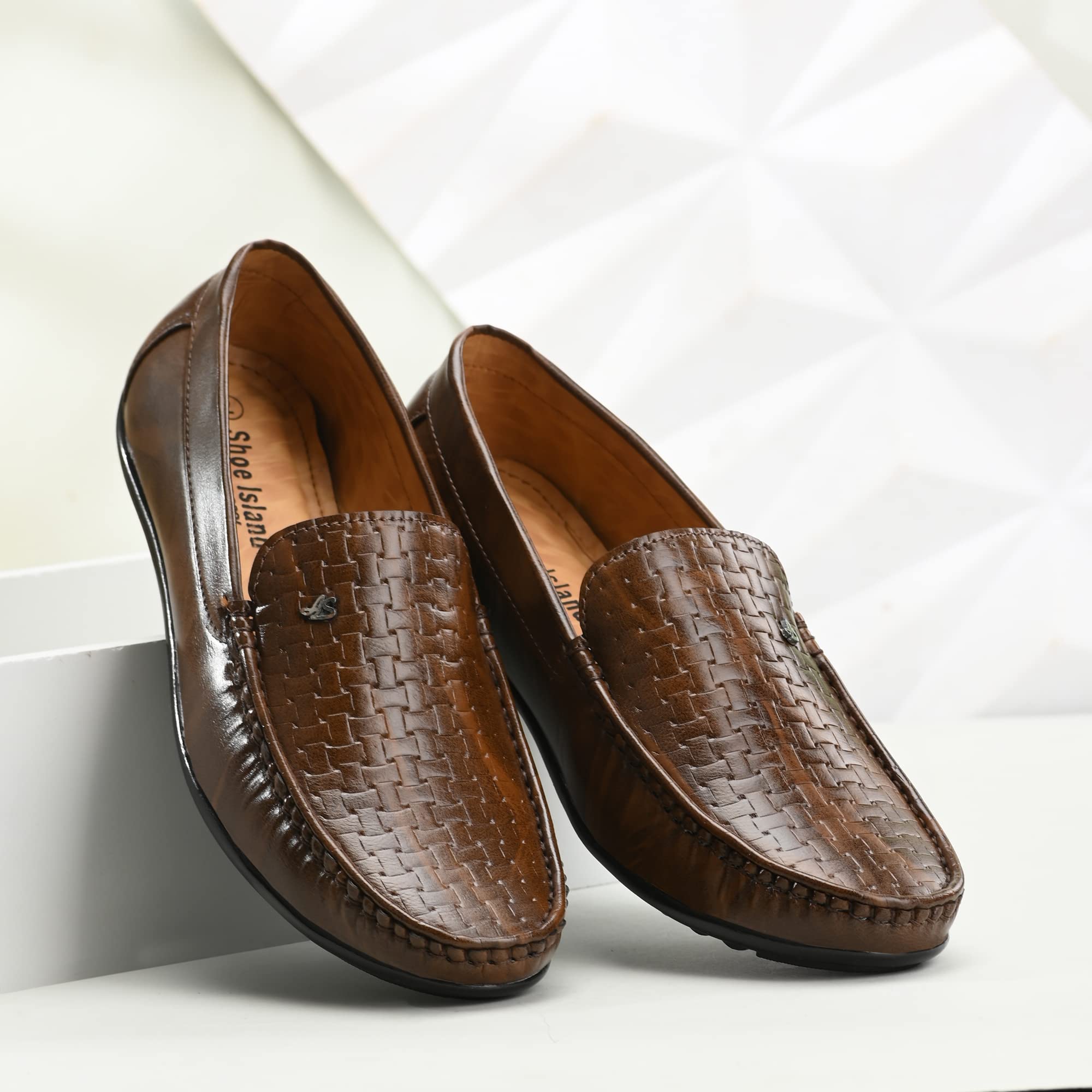 shoe island Stylish Leather BAB1085 Slip-On Office Ethnic Casual Shoes Mens Loafers for Men-picture-56