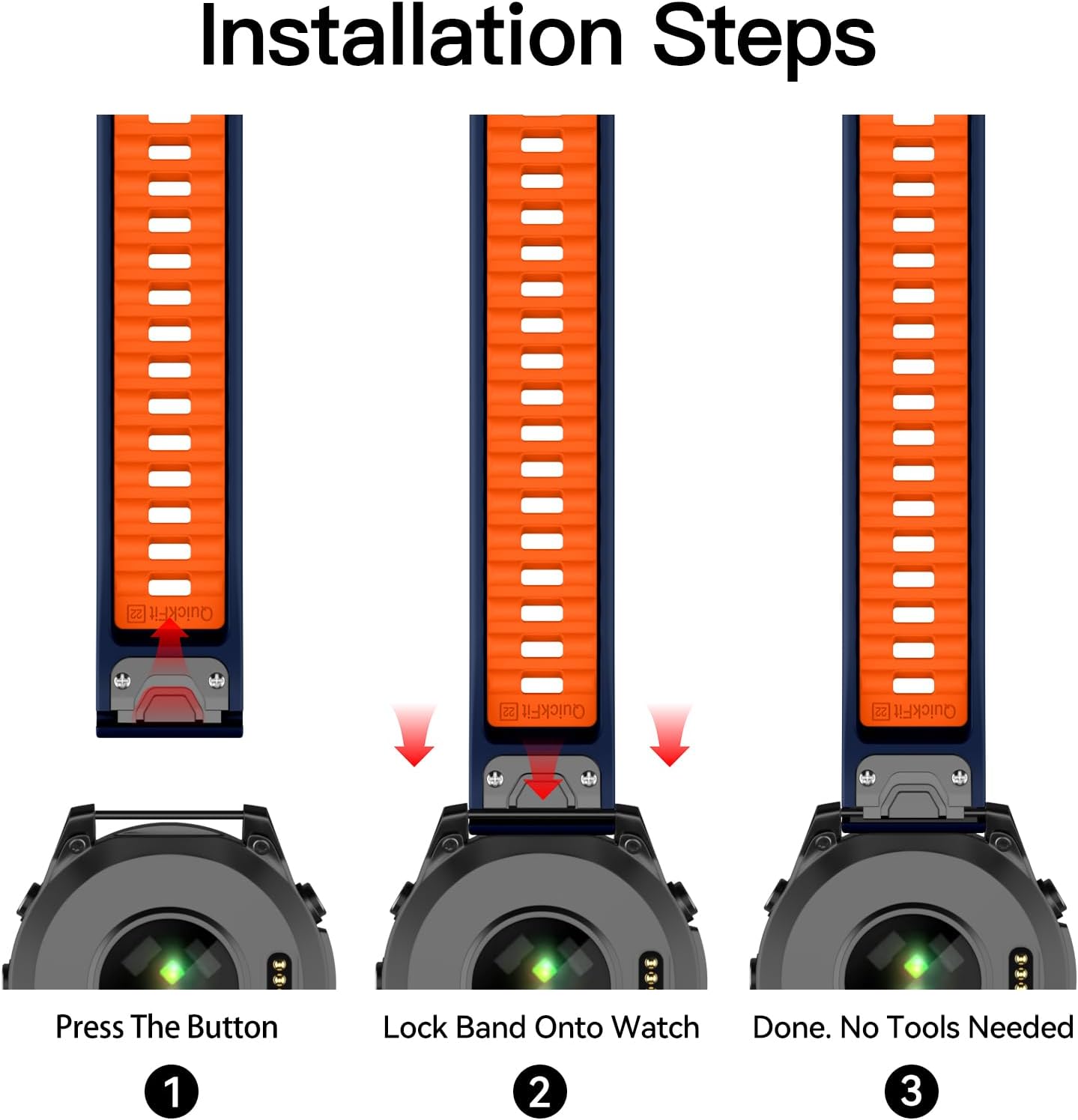 OVERSTEP Watch Bands Compatible with Fenix 8 Solar/Amoled 47mm 22mm Soft Siliocne Strap for Garmin Fenix 5/Fenix 5 Plus/Fenix 6/Fenix 6 Pro/Fenix 7 Smartwatch - Image 5